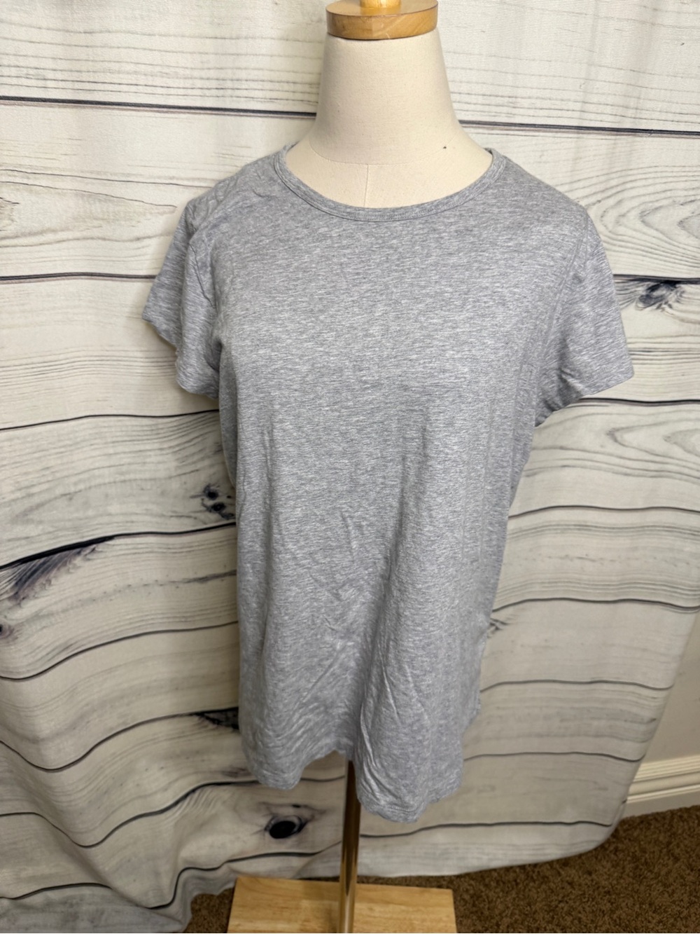 Quince Light Heather Gray Short Sleeve Crew Neck Tee